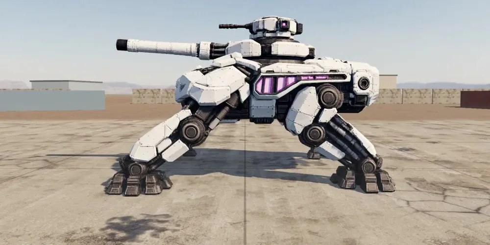 In-engine capture: the Rank I walker, side view, Flux lights off.
